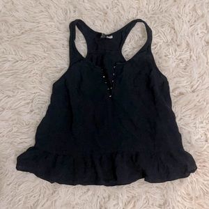 Peplum henley tank top